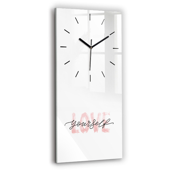 Vertical wall clock The inscription Love yourself