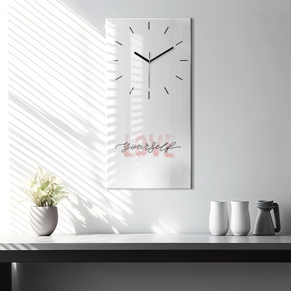Vertical wall clock The inscription Love yourself