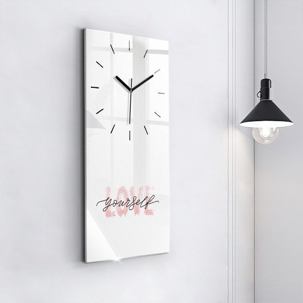 Vertical wall clock The inscription Love yourself