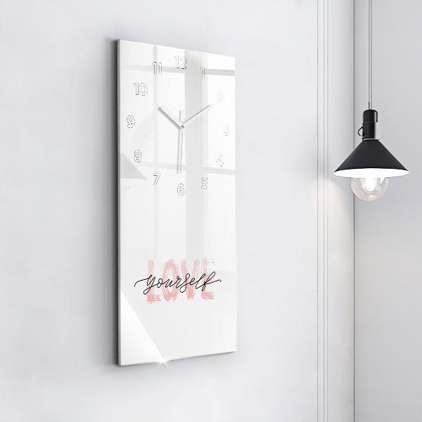 Vertical wall clock The inscription Love yourself