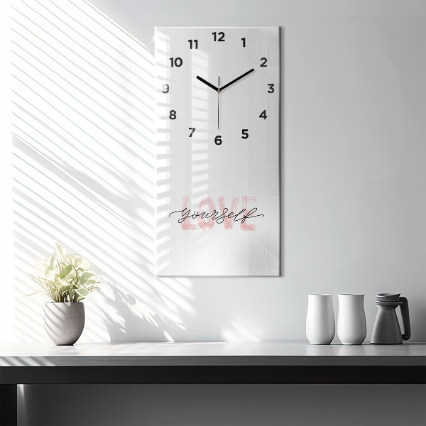 Vertical wall clock The inscription Love yourself