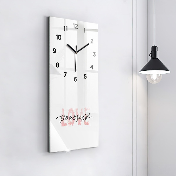 Vertical wall clock The inscription Love yourself