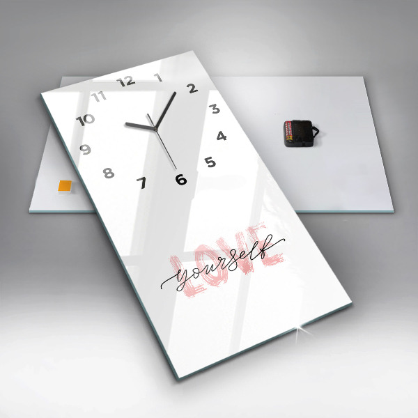 Vertical wall clock The inscription Love yourself