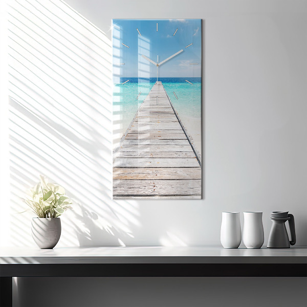 Vertical wall clock Tropical island
