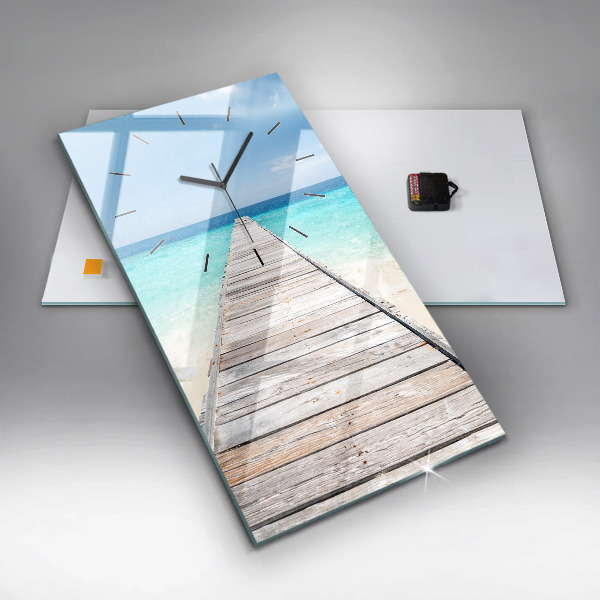 Vertical wall clock Tropical island