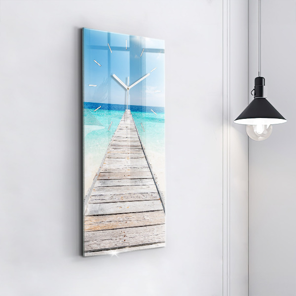 Vertical wall clock Tropical island