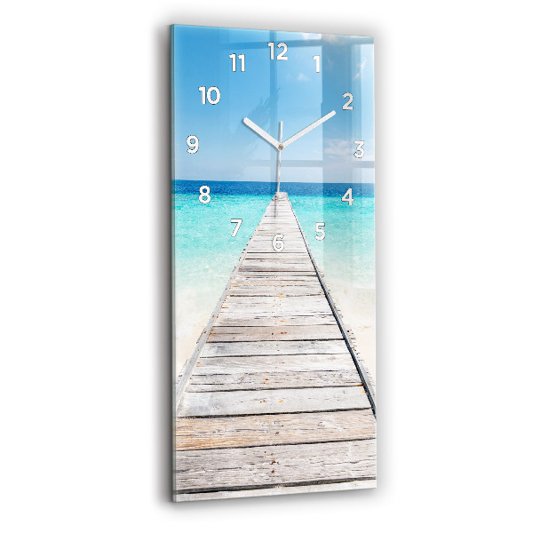 Vertical wall clock Tropical island