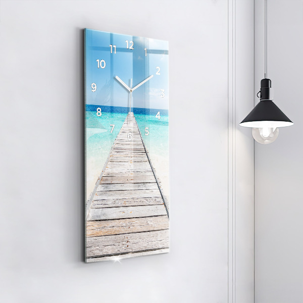 Vertical wall clock Tropical island