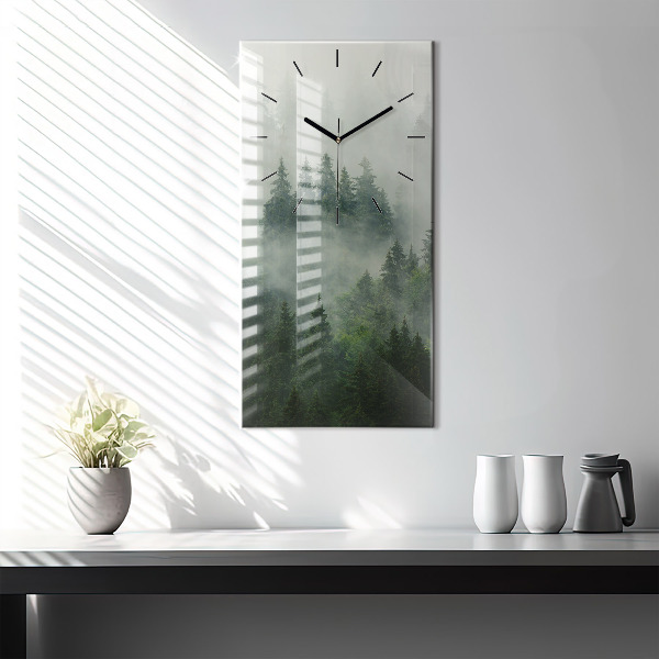 Vertical wall clock Misty forest