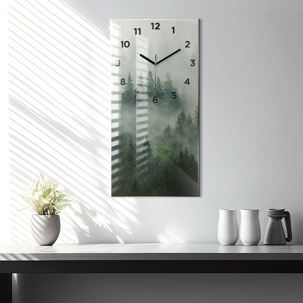 Vertical wall clock Misty forest