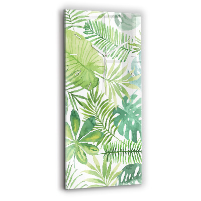 Vertical wall clock Green leaves
