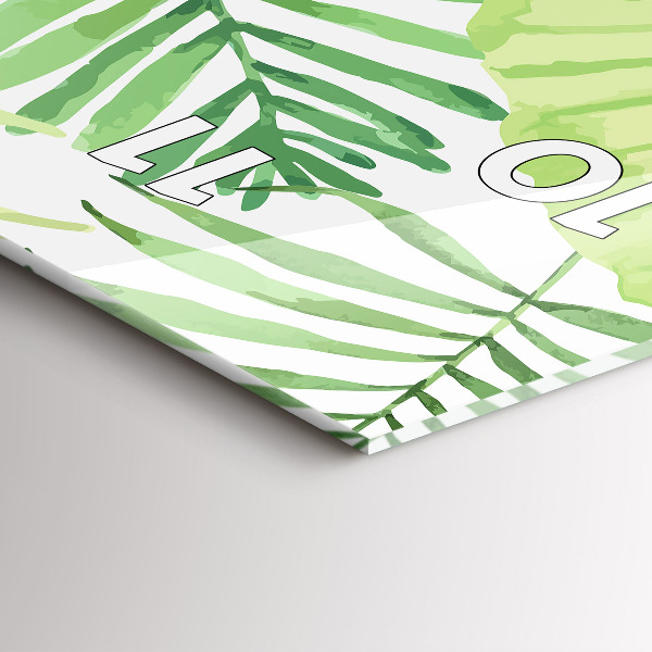 Vertical wall clock Green leaves