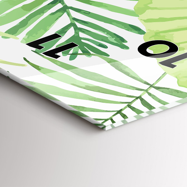 Vertical wall clock Green leaves