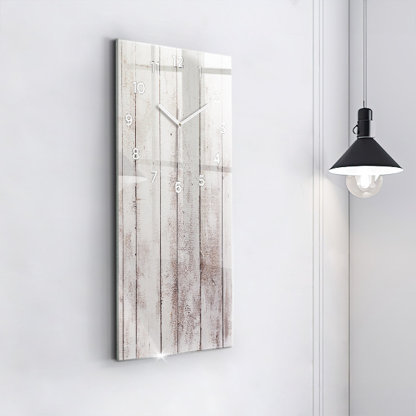 Vertical wall clock Light wood planks