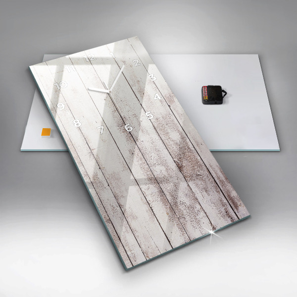 Vertical wall clock Light wood planks