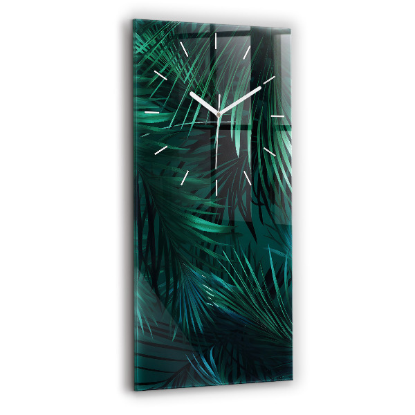 Vertical wall clock Tropical leaves