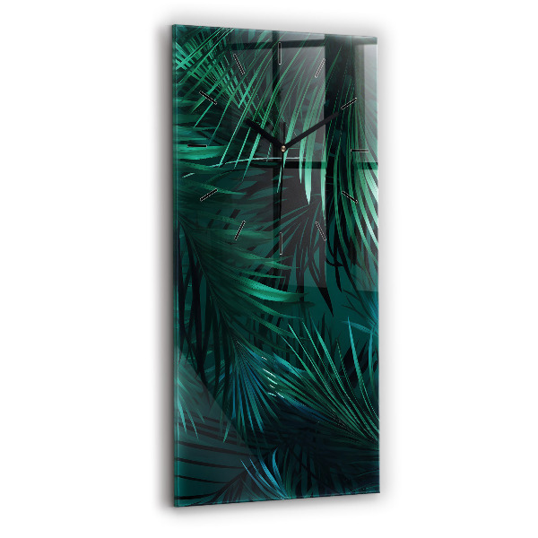 Vertical wall clock Tropical leaves
