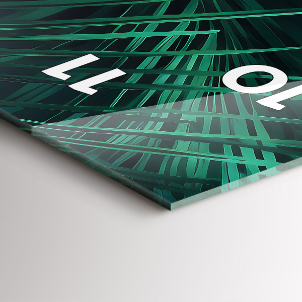 Vertical wall clock Tropical leaves