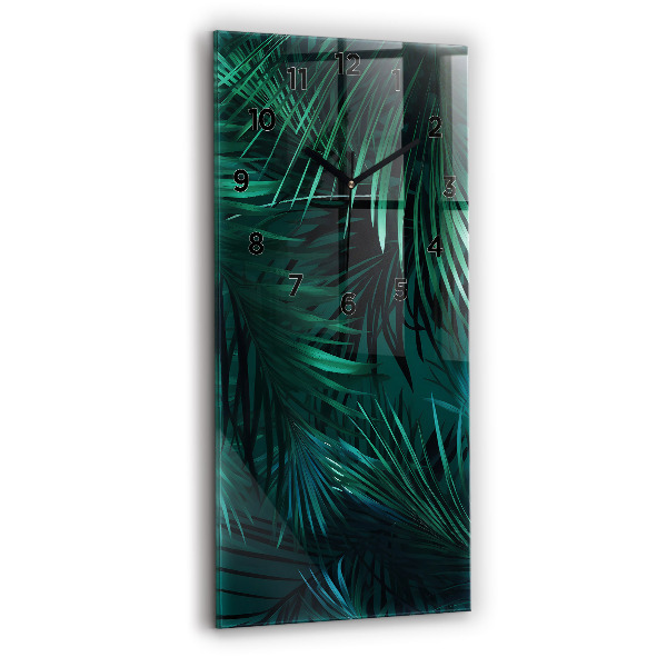 Vertical wall clock Tropical leaves