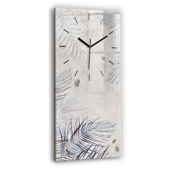 Vertical wall clock Palm leaf