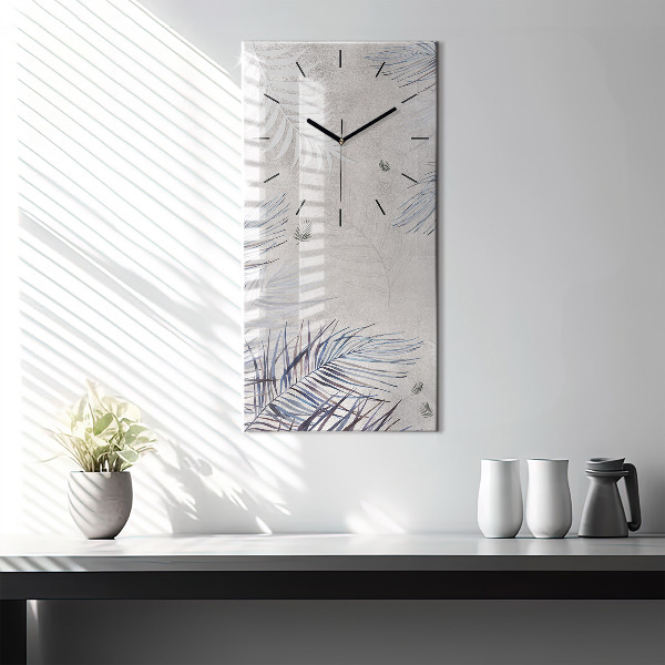 Vertical wall clock Palm leaf