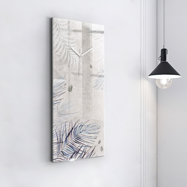 Vertical wall clock Palm leaf