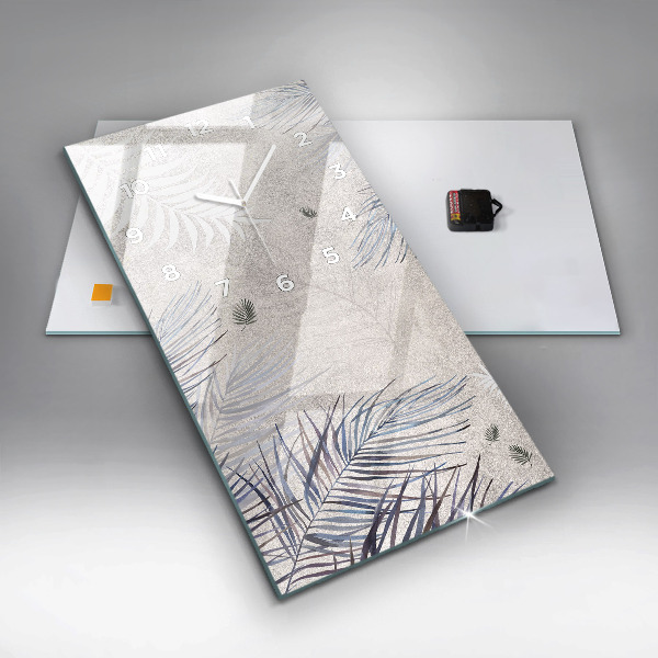 Vertical wall clock Palm leaf