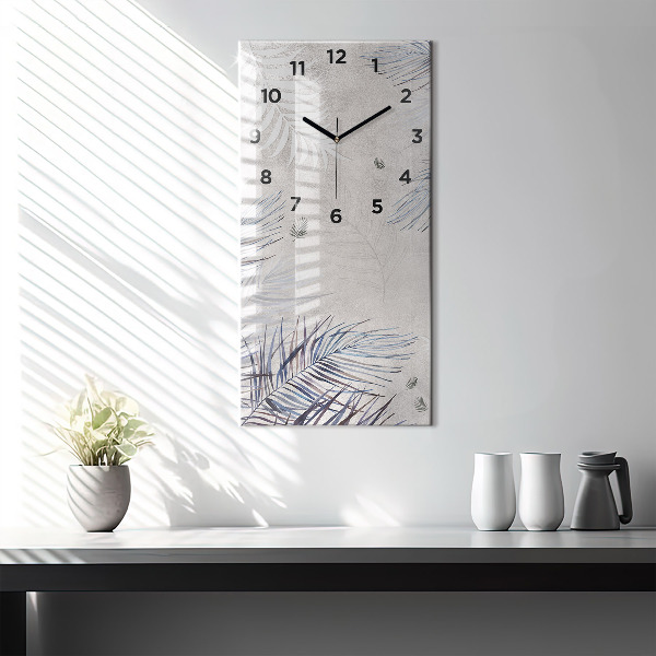 Vertical wall clock Palm leaf