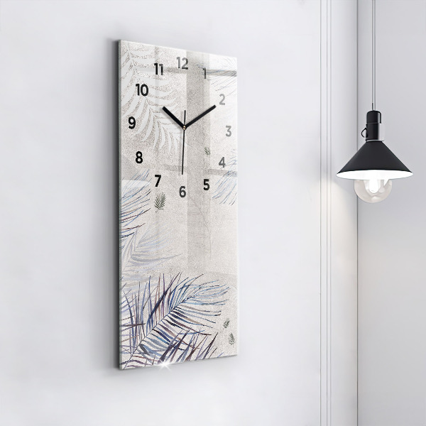 Vertical wall clock Palm leaf