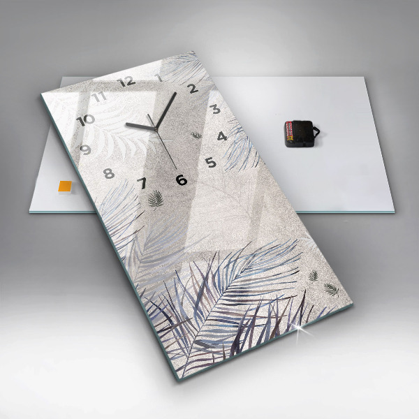 Vertical wall clock Palm leaf