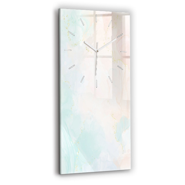 Vertical wall clock Watercolor marble