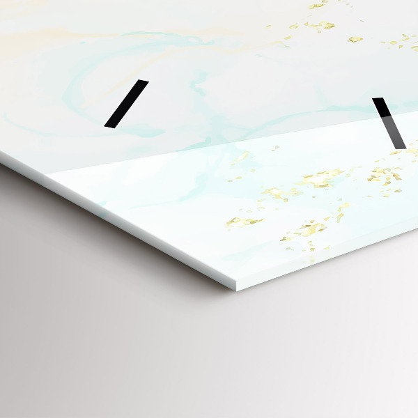 Vertical wall clock Watercolor marble