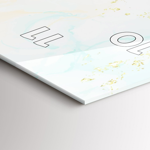 Vertical wall clock Watercolor marble