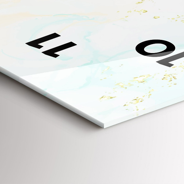 Vertical wall clock Watercolor marble