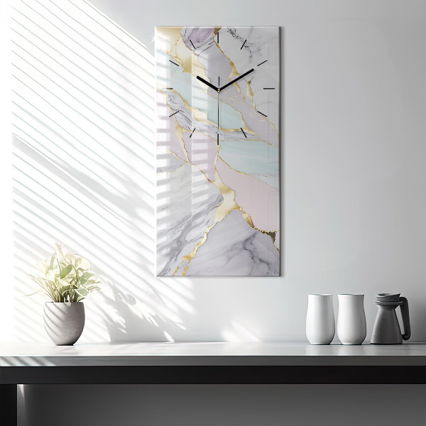 Vertical wall clock Marble pattern
