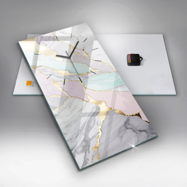 Vertical wall clock Marble pattern