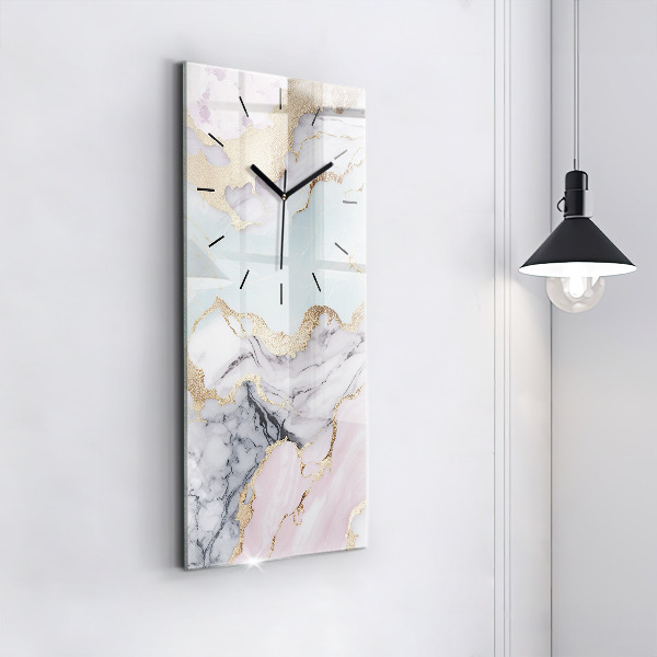 Vertical wall clock Pastel marble