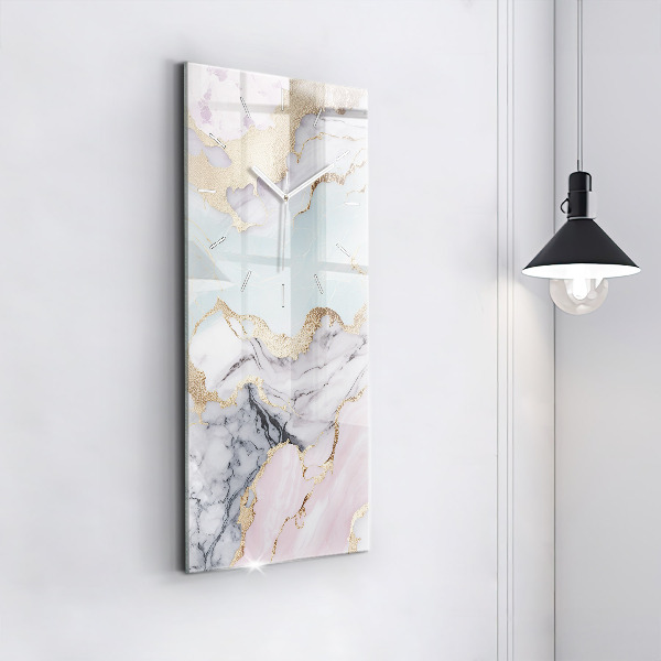 Vertical wall clock Pastel marble