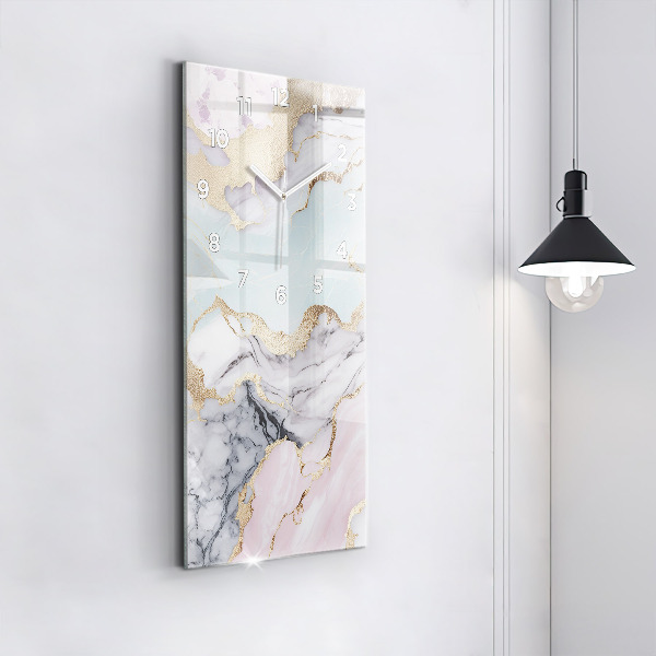 Vertical wall clock Pastel marble