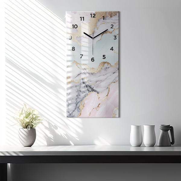 Vertical wall clock Pastel marble