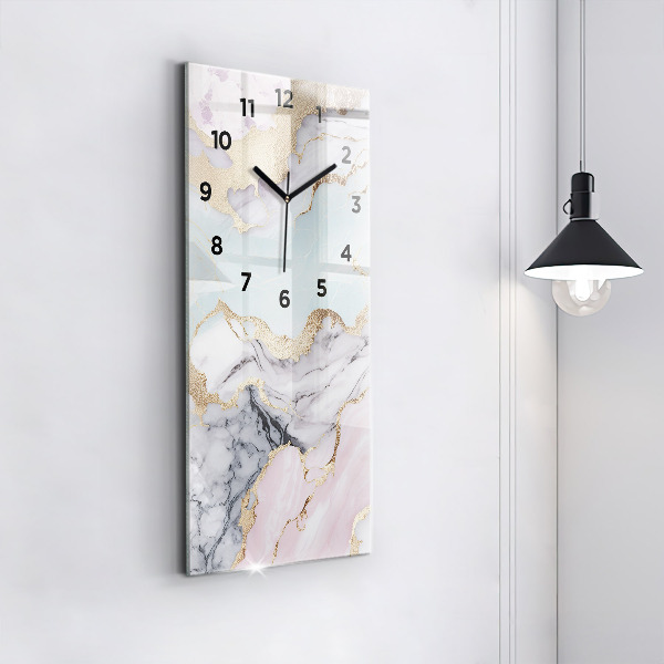 Vertical wall clock Pastel marble