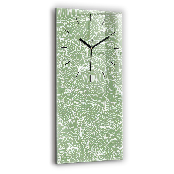 Vertical wall clock Leaves nature pattern