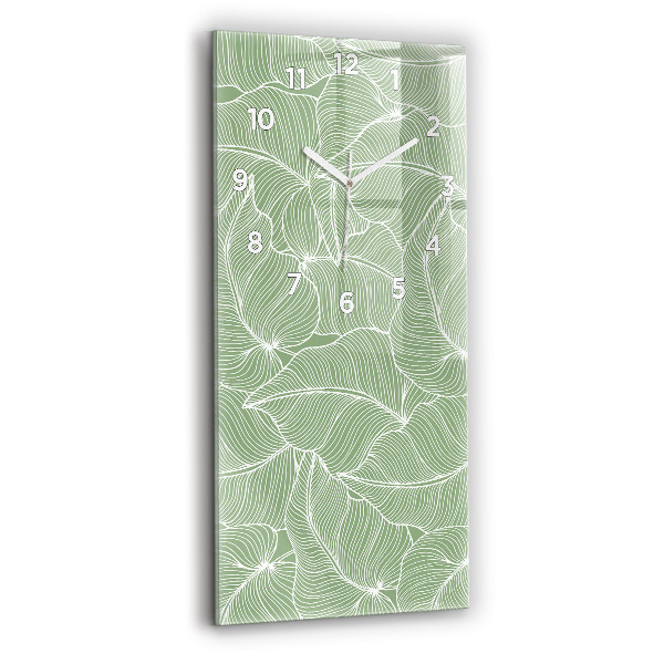 Vertical wall clock Leaves nature pattern