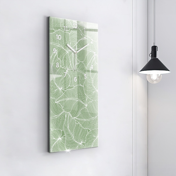 Vertical wall clock Leaves nature pattern