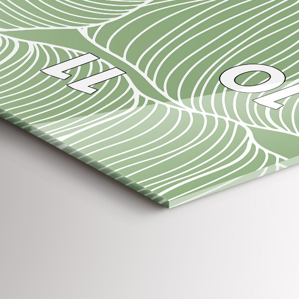 Vertical wall clock Leaves nature pattern