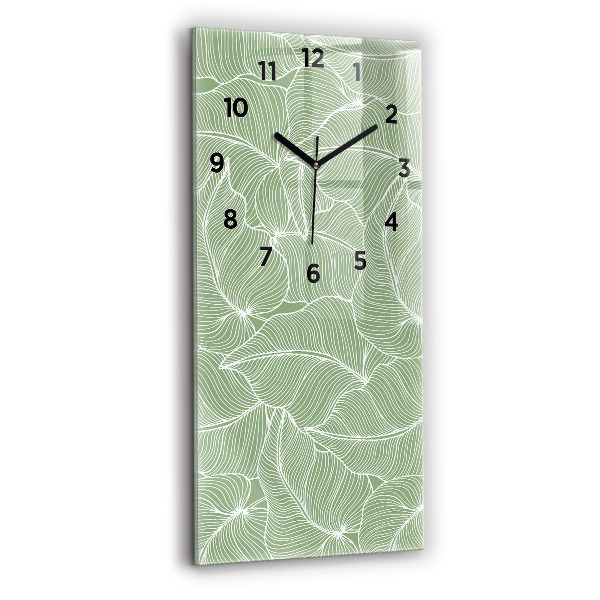 Vertical wall clock Leaves nature pattern