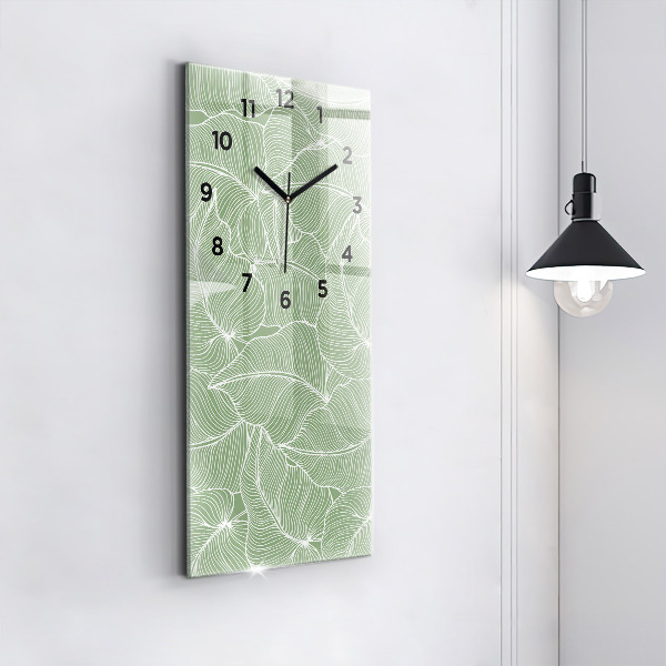 Vertical wall clock Leaves nature pattern