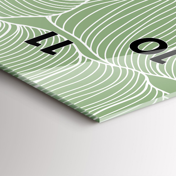 Vertical wall clock Leaves nature pattern