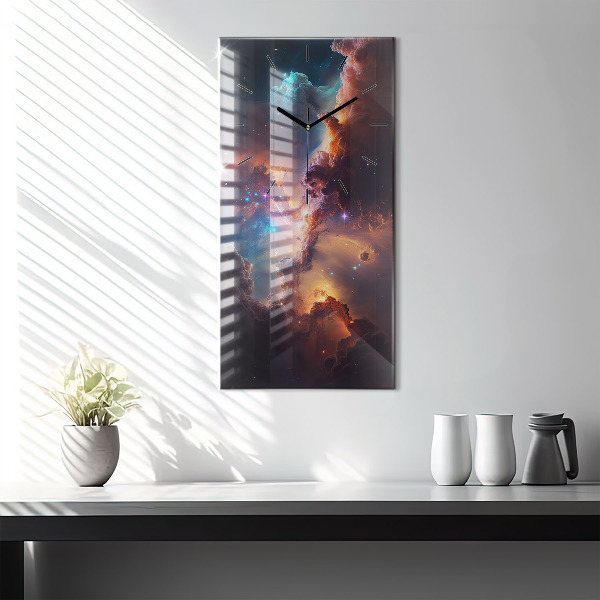 Vertical wall clock The cosmic world of stars