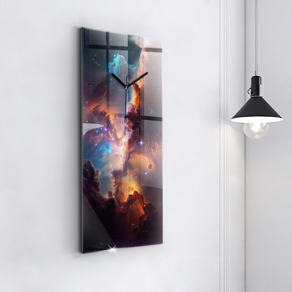 Vertical wall clock The cosmic world of stars